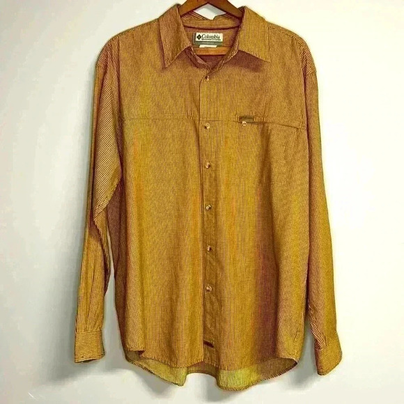 Columbia Vertex Button Up Long Sleeve Men's  Shirt 100% Cotton Hike Camp Outdoor - Picture 1 of 10